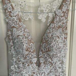 COPY - Dave & Johnny Ivory White Lace Gown